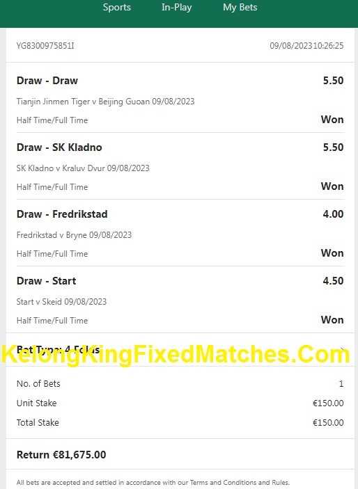 today fixed matches pay after win